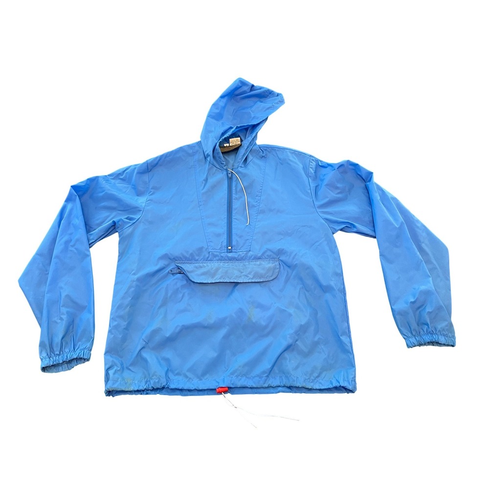 Vintage Eddie Bauer Black Label Anorak Windbreaker Jacket Blue Mens Medium 1294